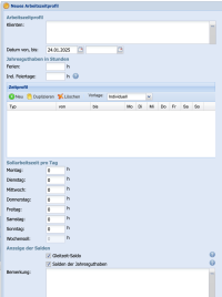 Arbeitszeitprofil