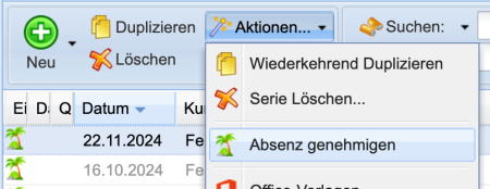 Absenz genehmigen