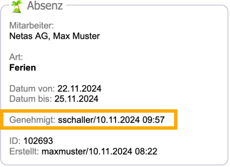 Absenz genehmigt