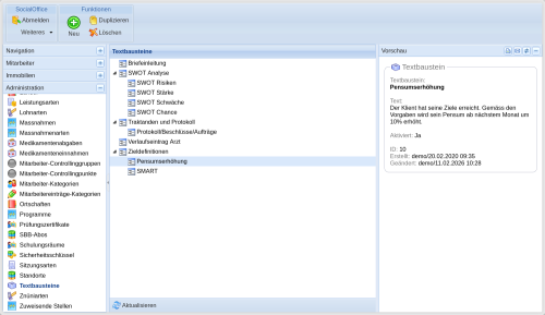 Textbaustein erfassen